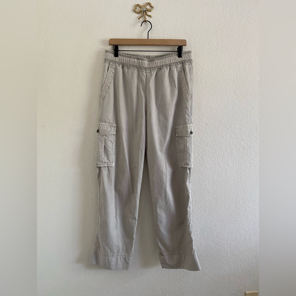 James Perse Los Angeles Ribbed Cotton Cargo Utility Drawstring Pants Size 2 M